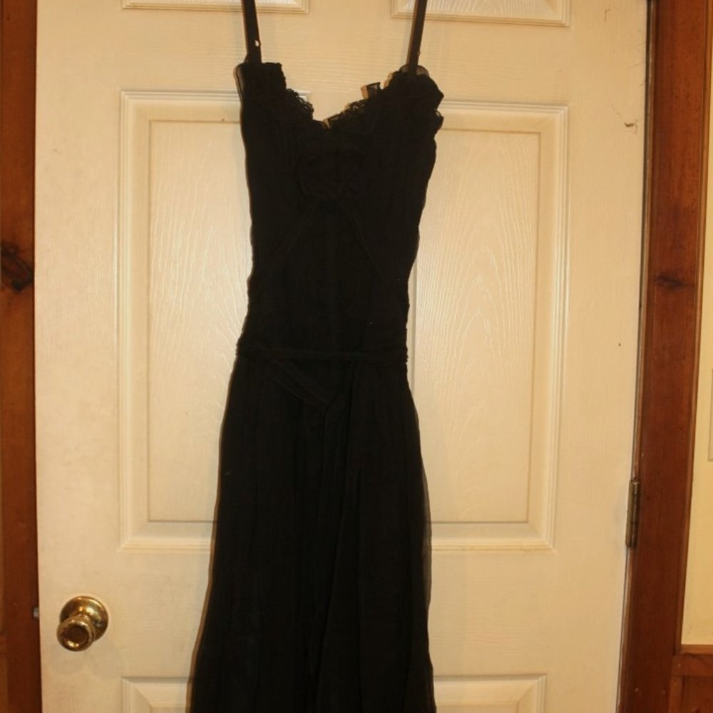 Dolce & Gabbana Black Nylon Evening Dress Sz 42 - Picture 1 of 11